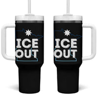 Ice Out Of Minnesota Tumbler With Handle MN Map Immigration Protest Community Resistance