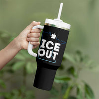 Ice Out Of Minnesota Tumbler With Handle MN Map Immigration Protest Community Resistance