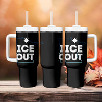 Ice Out Of Minnesota Tumbler With Handle MN Map Immigration Protest Community Resistance