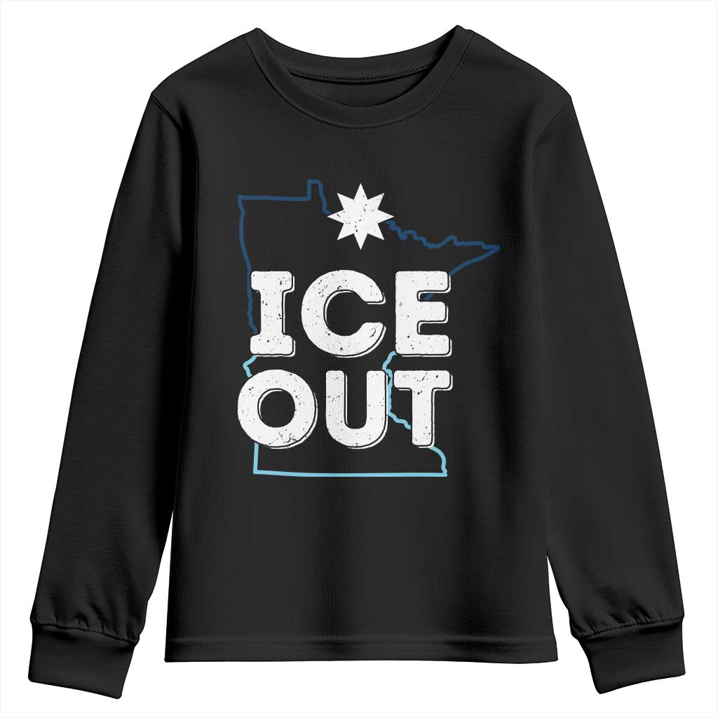 Ice Out Of Minnesota Youth Sweatshirt MN Map Immigration Protest Community Resistance