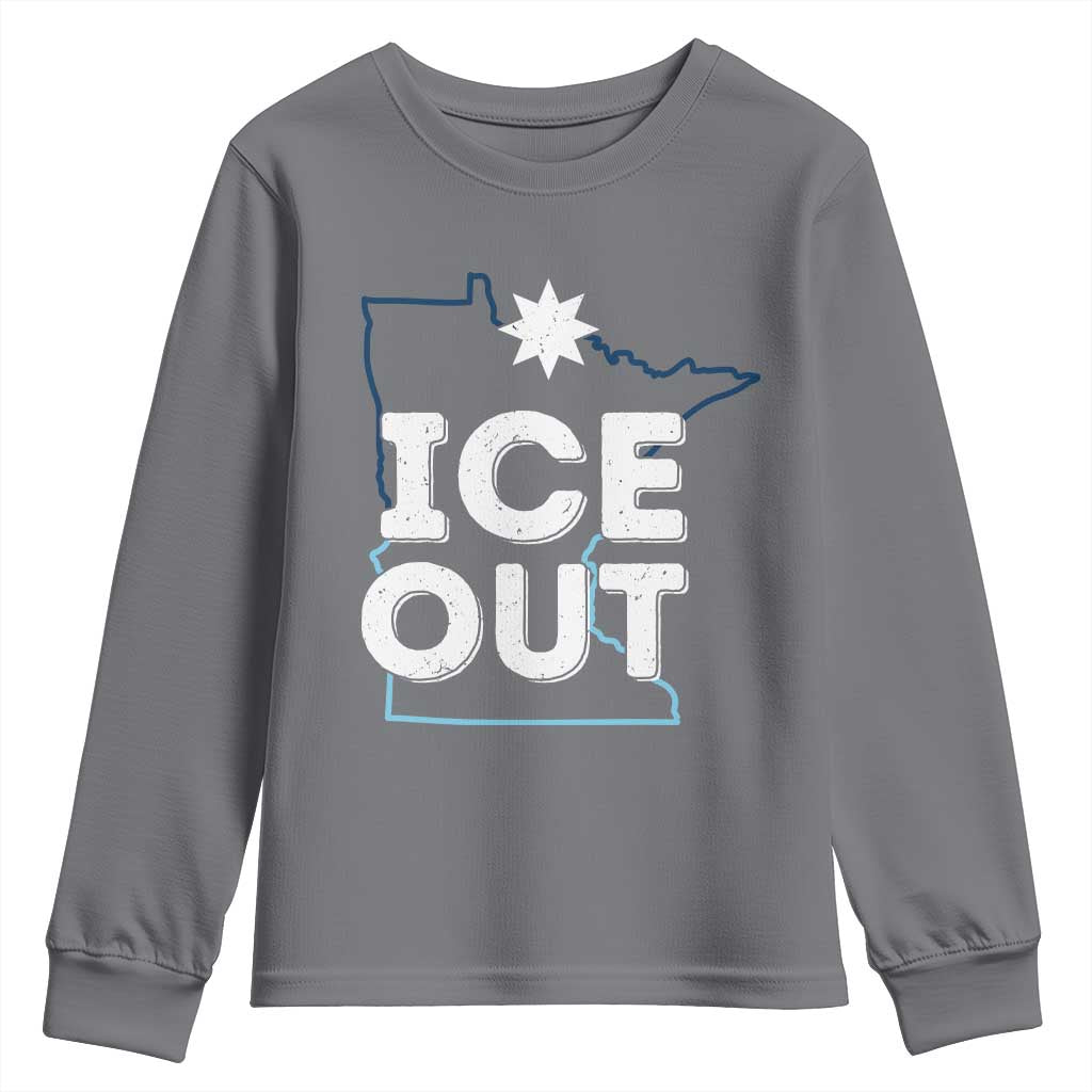 Ice Out Of Minnesota Youth Sweatshirt MN Map Immigration Protest Community Resistance