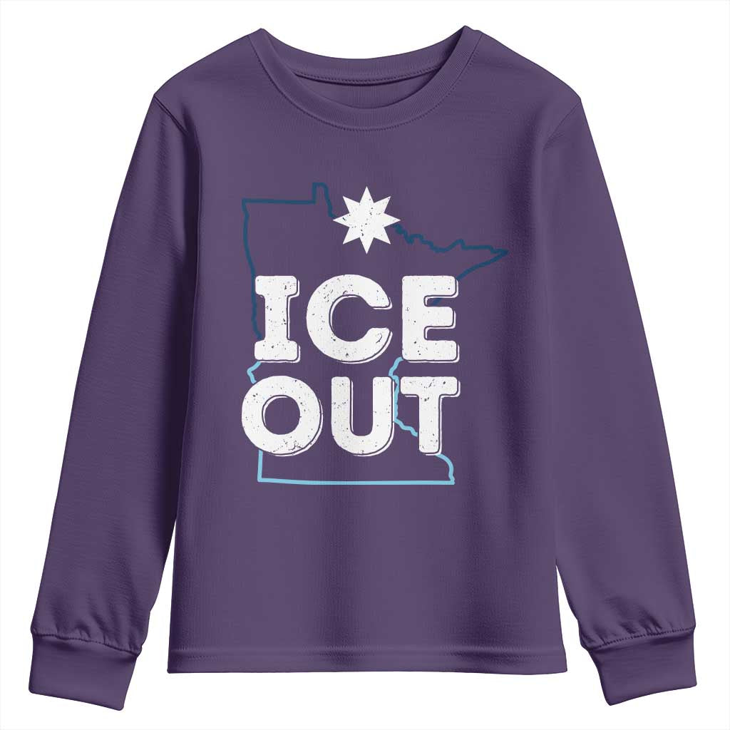 Ice Out Of Minnesota Youth Sweatshirt MN Map Immigration Protest Community Resistance