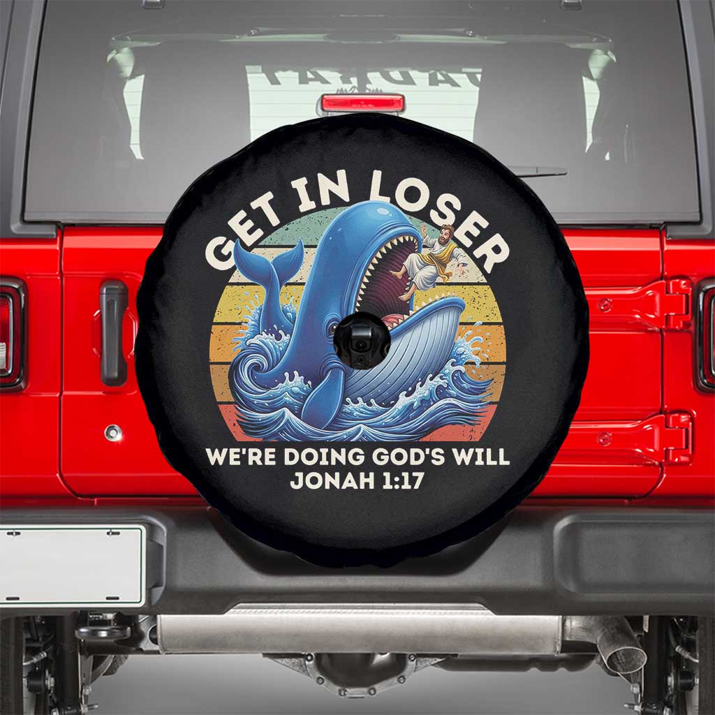 Get In Loser We're Doing God's Will Spare Tire Cover Funny Christian Bible