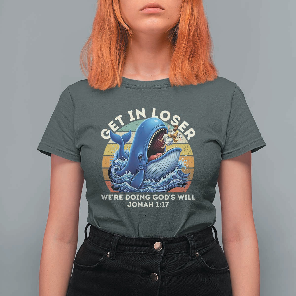 Get In Loser We're Doing God's Will T Shirt For Women Funny Christian Bible