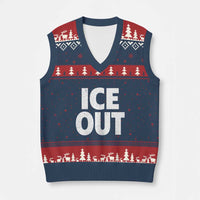 Ice Out V-Neck Knit Sweater Vest Abolish Ice Protest Statement