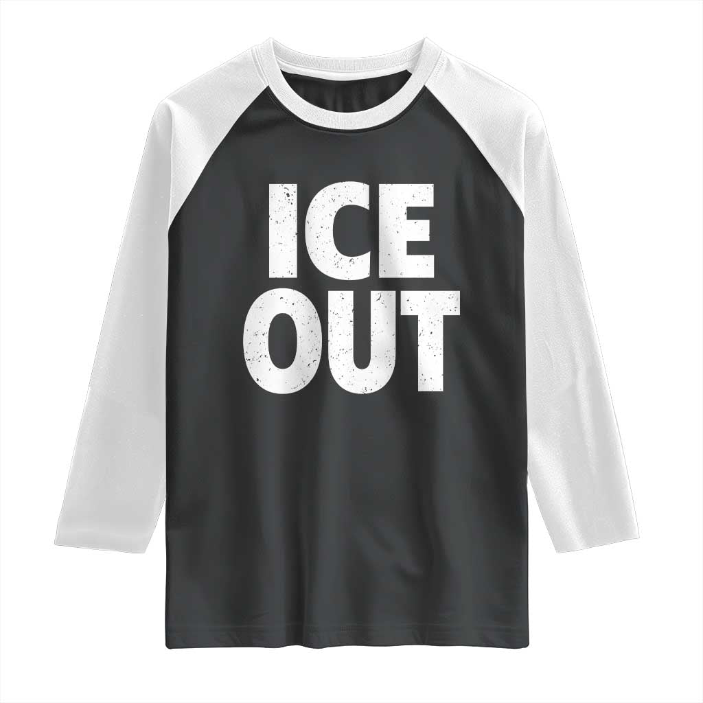 Ice Out Raglan Shirt Abolish Ice Protest Statement