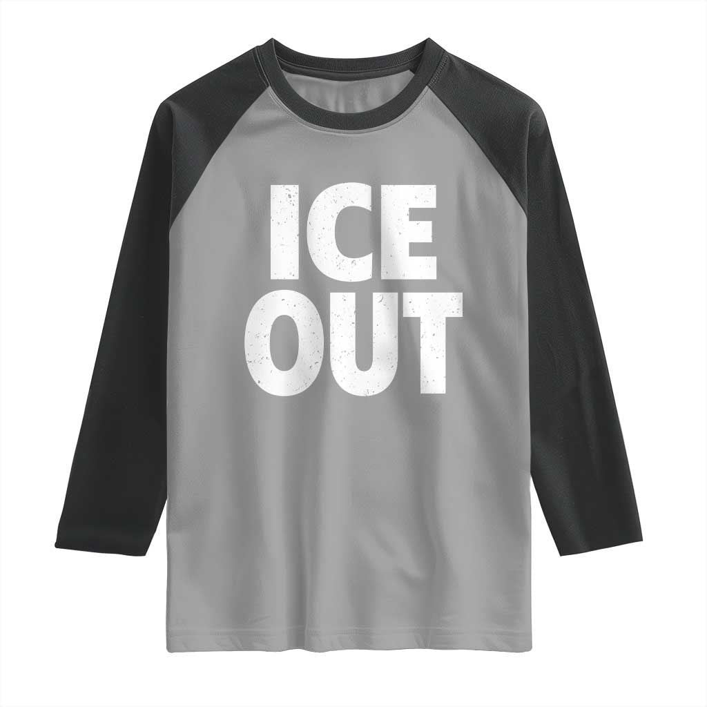 Ice Out Raglan Shirt Abolish Ice Protest Statement