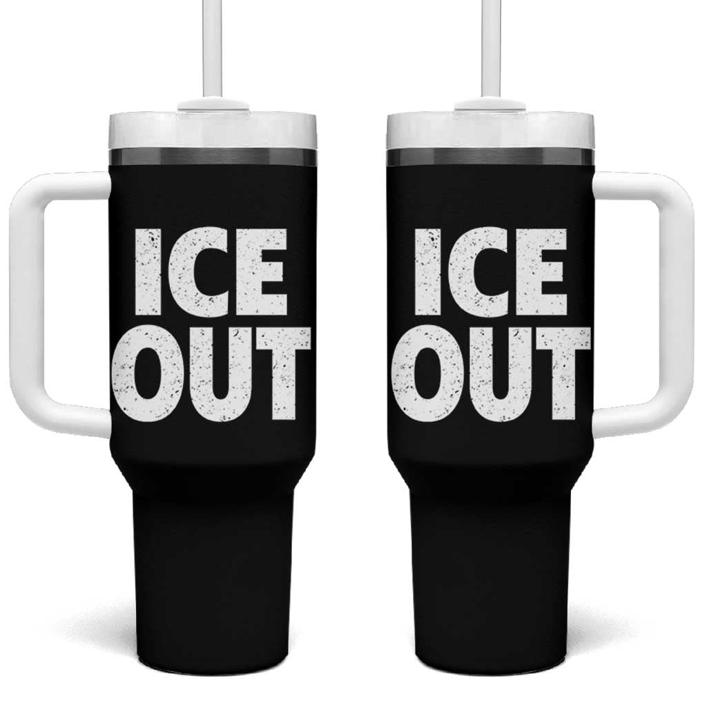 Ice Out Tumbler With Handle Abolish Ice Protest Statement