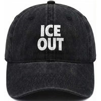 Ice Out Washed Cotton Baseball Cap Abolish Ice Protest Statement