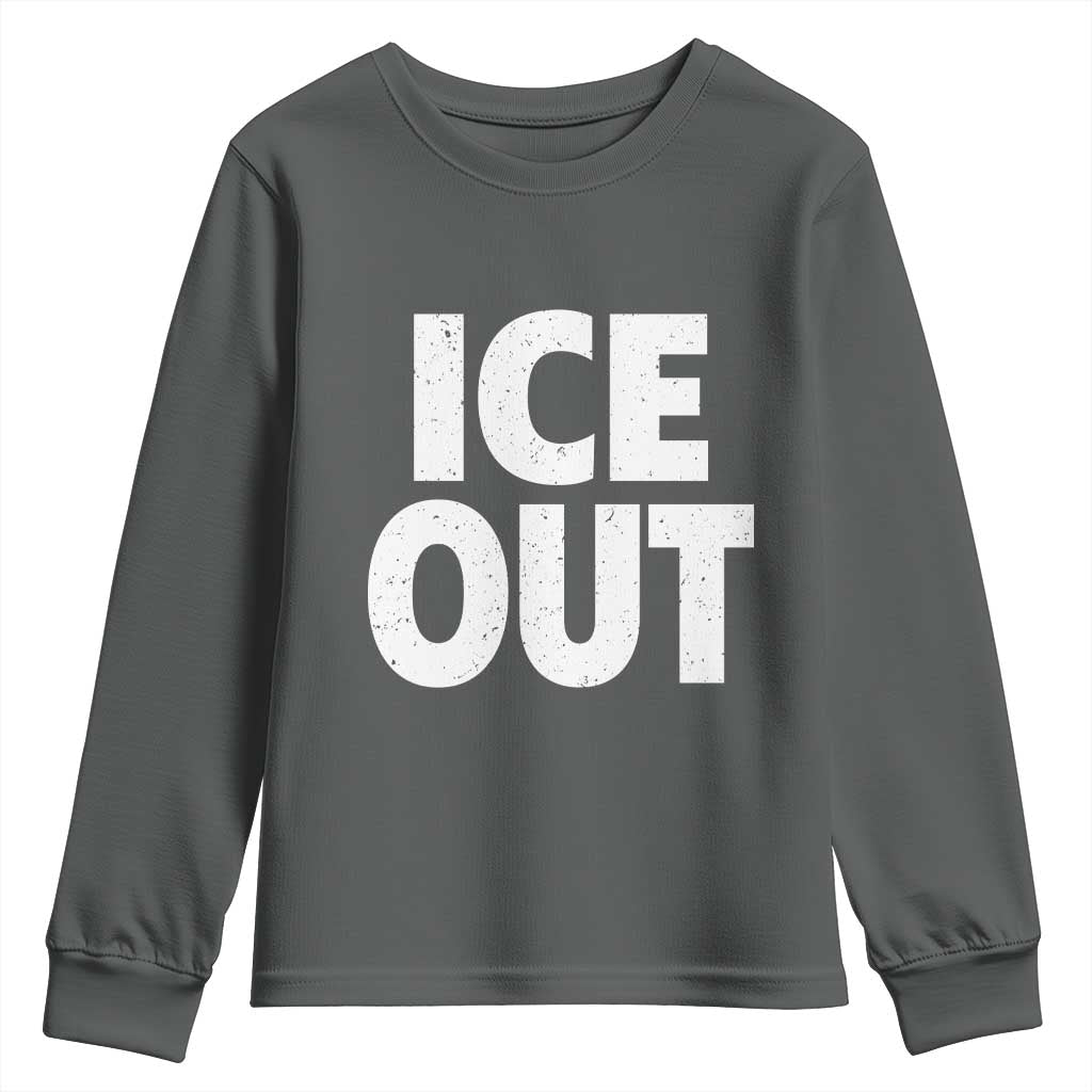 Ice Out Youth Sweatshirt Abolish Ice Protest Statement