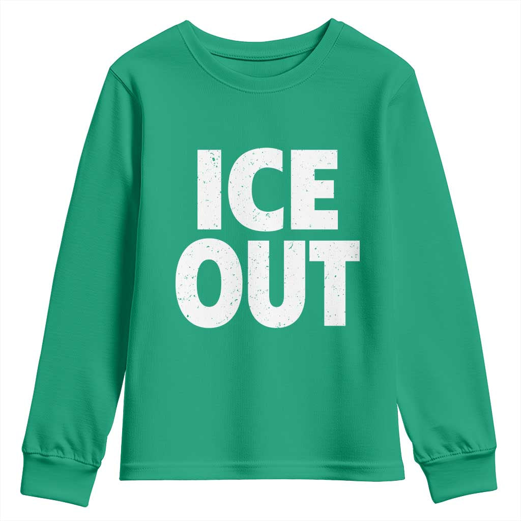 Ice Out Youth Sweatshirt Abolish Ice Protest Statement