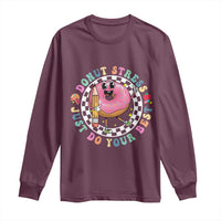 Funny Testing Day Teacher Long Sleeve Shirt Donut Stress Just Do Your Best