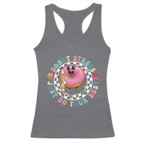 Funny Testing Day Teacher Racerback Tank Top Donut Stress Just Do Your Best