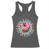 Funny Testing Day Teacher Racerback Tank Top Donut Stress Just Do Your Best