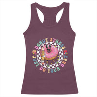 Funny Testing Day Teacher Racerback Tank Top Donut Stress Just Do Your Best