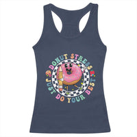 Funny Testing Day Teacher Racerback Tank Top Donut Stress Just Do Your Best