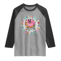Funny Testing Day Teacher Raglan Shirt Donut Stress Just Do Your Best