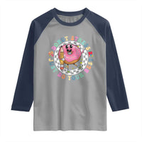 Funny Testing Day Teacher Raglan Shirt Donut Stress Just Do Your Best