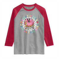 Funny Testing Day Teacher Raglan Shirt Donut Stress Just Do Your Best