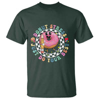 Funny Testing Day Teacher T Shirt Donut Stress Just Do Your Best