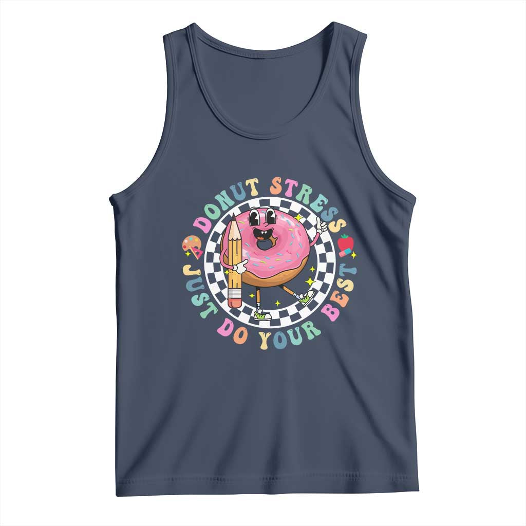 Funny Testing Day Teacher Tank Top Donut Stress Just Do Your Best
