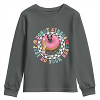 Funny Testing Day Teacher Youth Sweatshirt Donut Stress Just Do Your Best