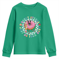 Funny Testing Day Teacher Youth Sweatshirt Donut Stress Just Do Your Best
