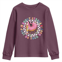 Funny Testing Day Teacher Youth Sweatshirt Donut Stress Just Do Your Best