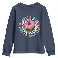 Funny Testing Day Teacher Youth Sweatshirt Donut Stress Just Do Your Best
