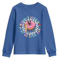 Funny Testing Day Teacher Youth Sweatshirt Donut Stress Just Do Your Best