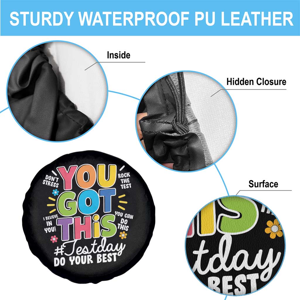 Funny Test Day You Got This Do Your Best Spare Tire Cover Colorful Flowers