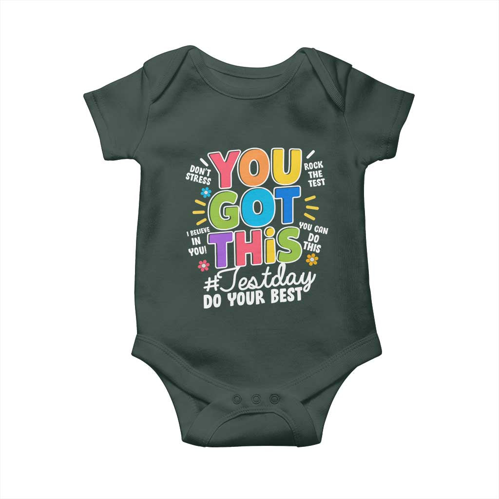 Funny Test Day You Got This Do Your Best Baby Onesie Colorful Flowers
