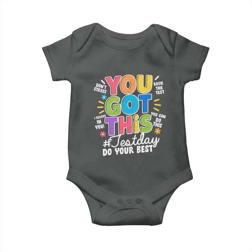 Funny Test Day You Got This Do Your Best Baby Onesie Colorful Flowers