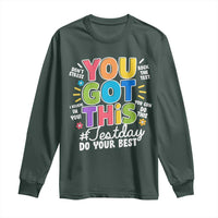 Funny Test Day You Got This Do Your Best Long Sleeve Shirt Colorful Flowers