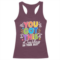 Funny Test Day You Got This Do Your Best Racerback Tank Top Colorful Flowers