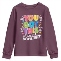 Funny Test Day You Got This Do Your Best Youth Sweatshirt Colorful Flowers