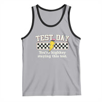 Funny Test Day You're Highkey Staying This Test Tank Top Teacher Pencil Lightning Bolt
