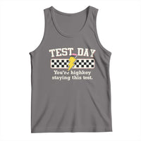 Funny Test Day You're Highkey Staying This Test Tank Top Teacher Pencil Lightning Bolt