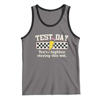Funny Test Day You're Highkey Staying This Test Tank Top Teacher Pencil Lightning Bolt