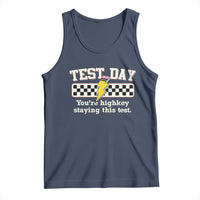 Funny Test Day You're Highkey Staying This Test Tank Top Teacher Pencil Lightning Bolt