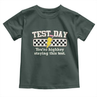 Funny Test Day You're Highkey Staying This Test Toddler T Shirt Teacher Pencil Lightning Bolt