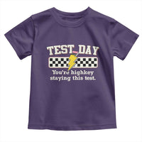 Funny Test Day You're Highkey Staying This Test Toddler T Shirt Teacher Pencil Lightning Bolt