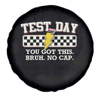 Funny Test Day You Got This Bruh No Cap Spare Tire Cover Teacher Pencil Lightning Bolt