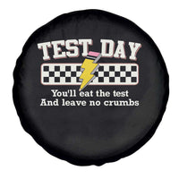 Funny Test Day You'll Eat The Test And Leave No Crumbs Spare Tire Cover Teacher Pencil Lightning Bolt