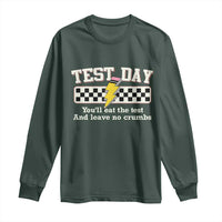 Funny Test Day You'll Eat The Test And Leave No Crumbs Long Sleeve Shirt Teacher Pencil Lightning Bolt
