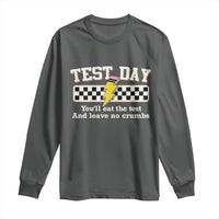 Funny Test Day You'll Eat The Test And Leave No Crumbs Long Sleeve Shirt Teacher Pencil Lightning Bolt
