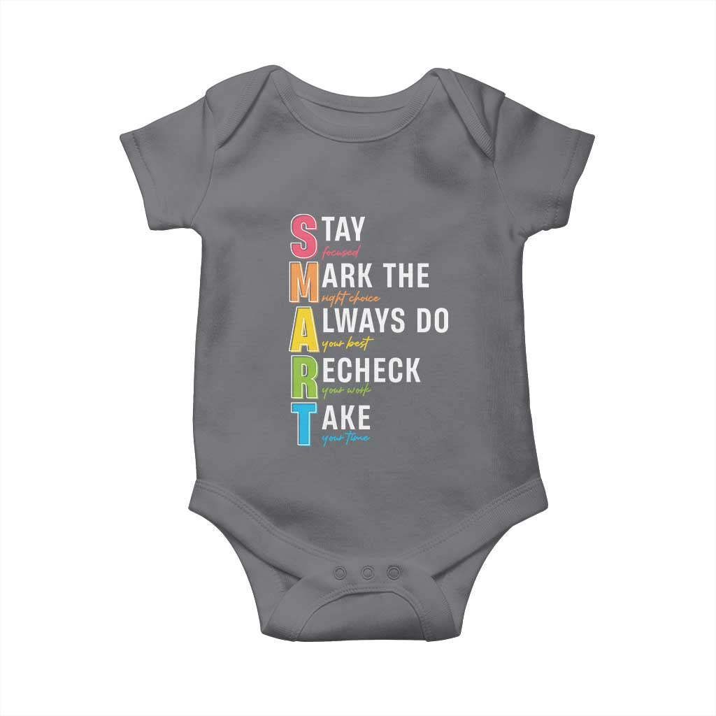 SMART Stay Focused Mark The Right Choice Baby Onesie Test Day Teacher