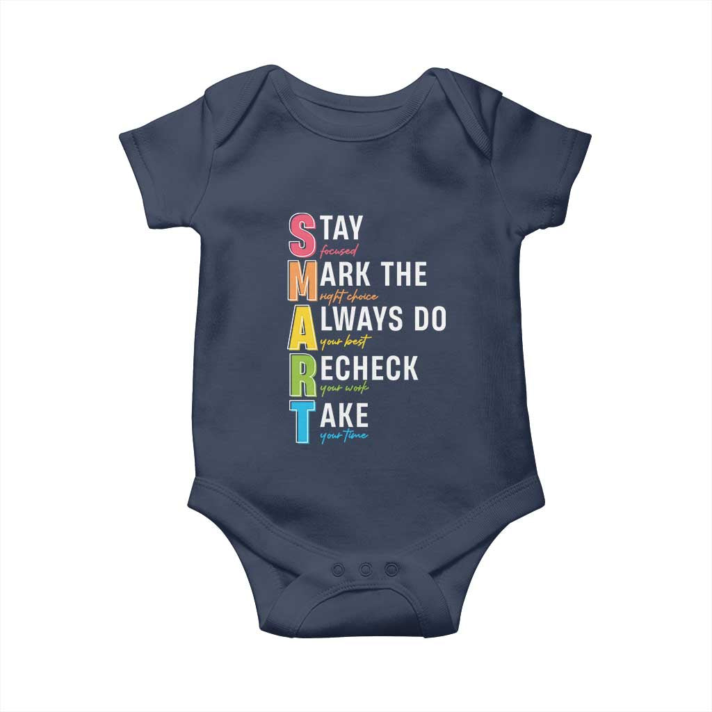 SMART Stay Focused Mark The Right Choice Baby Onesie Test Day Teacher