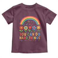 Funny You Can Do Hard Things Toddler T Shirt Motivational Quote Flowers Rainbow