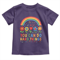 Funny You Can Do Hard Things Toddler T Shirt Motivational Quote Flowers Rainbow